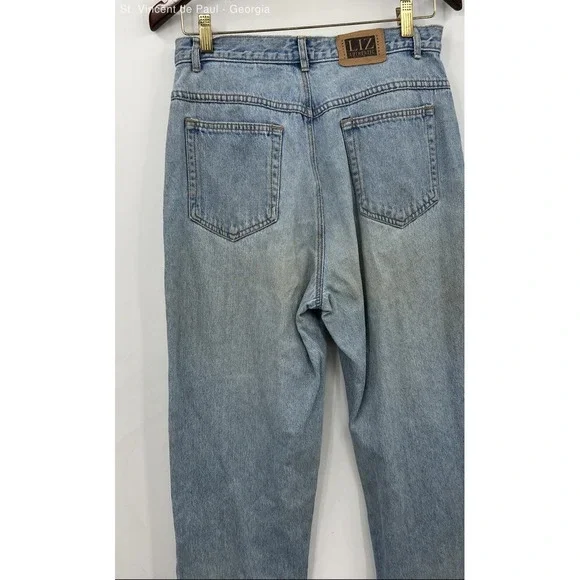 Liz Wear Light Wash Tapered 100% Cotton‎ Distressed Jeans Women's 10 Cropped - Picture 7 of 8